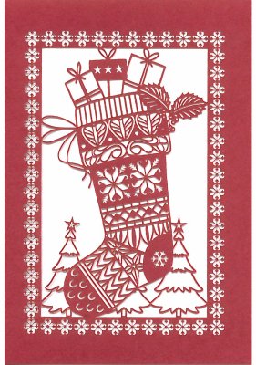 ☆XQR2864 クリスマスカード DELICATISSIMOﾌﾟﾚｾﾞﾝﾄｽﾄｯｷﾝｸﾞの商品画像
