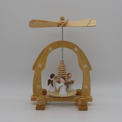 【限定】クリスマスピラミッド 22-1680　wooden pyramid angels 18cmの商品画像