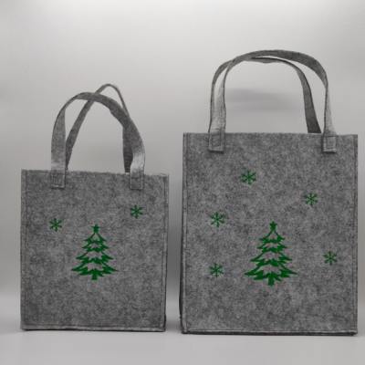 【在庫限り】フェルトバッグ大　ツリー緑　11-1086 felt bag tree green 22x25x5.5cmの商品画像