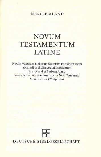 ラテン語　新約聖書　ネストレ・アーラント第2版　新・ウルガタ（Nova Vulgata）5300 | 聖書やキリスト教書籍の通販サイト -  バイブルハウス南青山