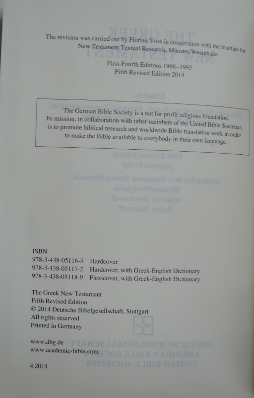 日本聖書協会直営オンラインショップ
ギリシア語 新約聖書 UBS第5版 5118 ギリシア語英語小辞典付