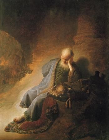 ⑯エルサレムの滅亡を嘆く預言者エレミヤ アートバイブル額装絵画シリーズ