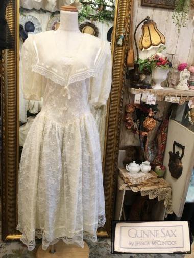 GUNNE SAX 80's 総レースセーラーカラーワンピース Size:約L - Comyu