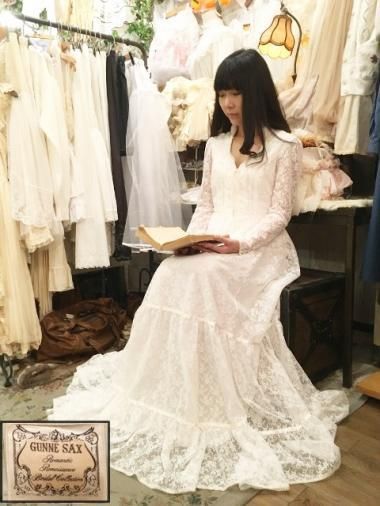 GUNNE SAX 70's ֥饤륿 졼ϡȥץۥ磻ȥɥ쥹 Size:9