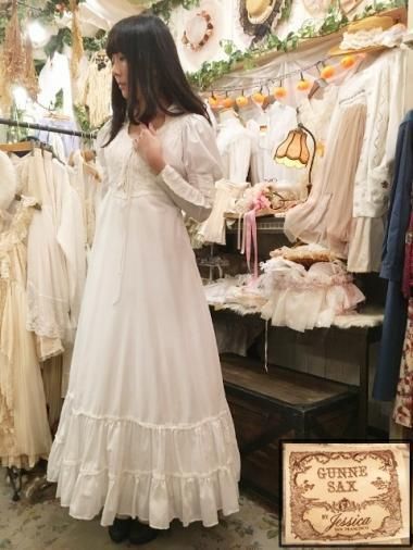 GUNNE SAX 70's ѥե꡼֥åȥۥ磻ȥԡ ǥSize:M