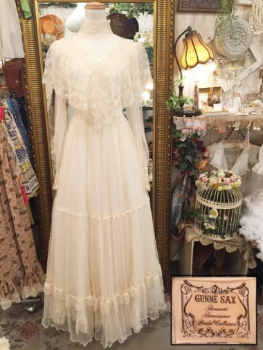 Vintage U.S.A. GUNNE SAX 70s チュールレースヴィクトリアンドレス Size:7