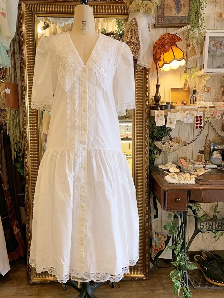 GUNNE SAX ワンピース　ガニーサックス　ドレス　ホワイト　レース