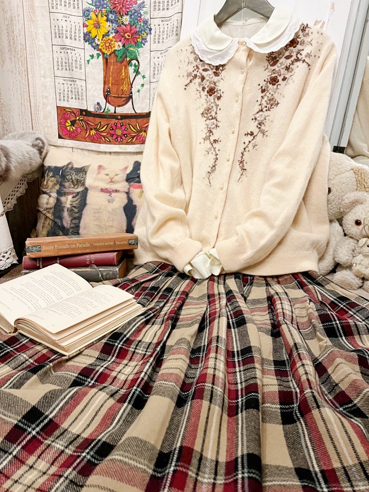 Vintage ウールチェックラップスカート