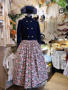 Vintage meico 花柄チロルフレアスカート