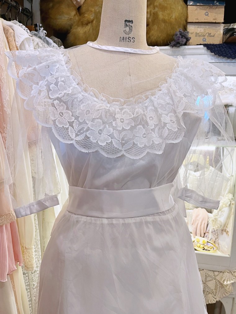 Vintage Wedding オーガンジーレースウェディングドレス