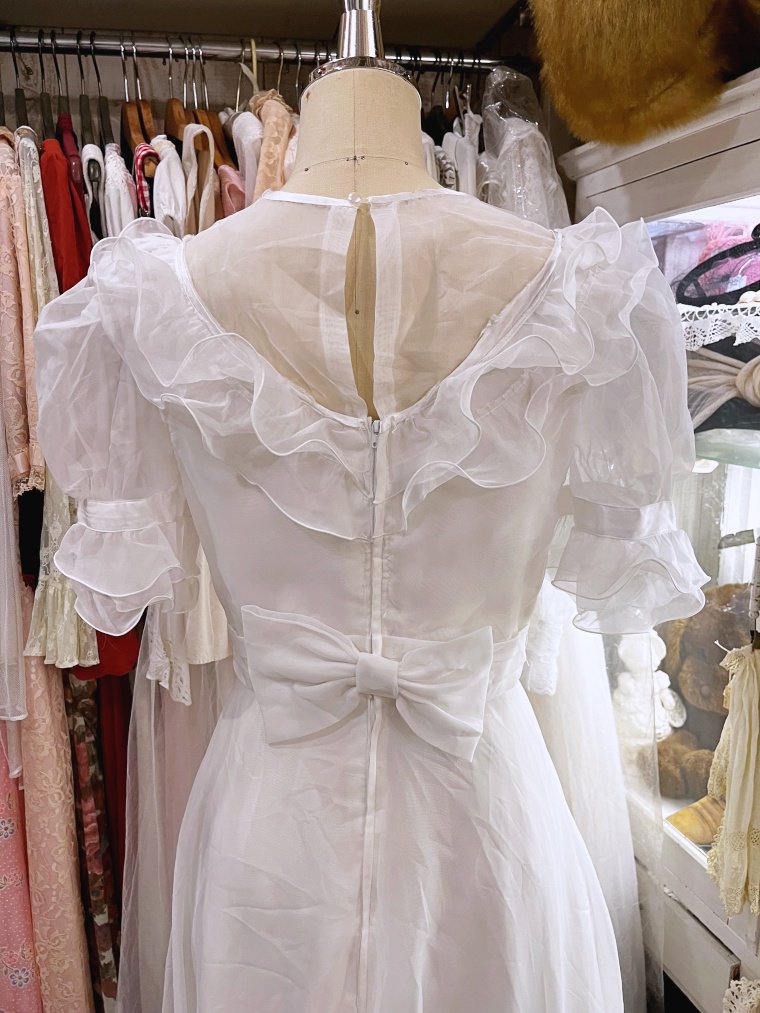 Vintage Wedding オーガンジーフリルウェディングドレス