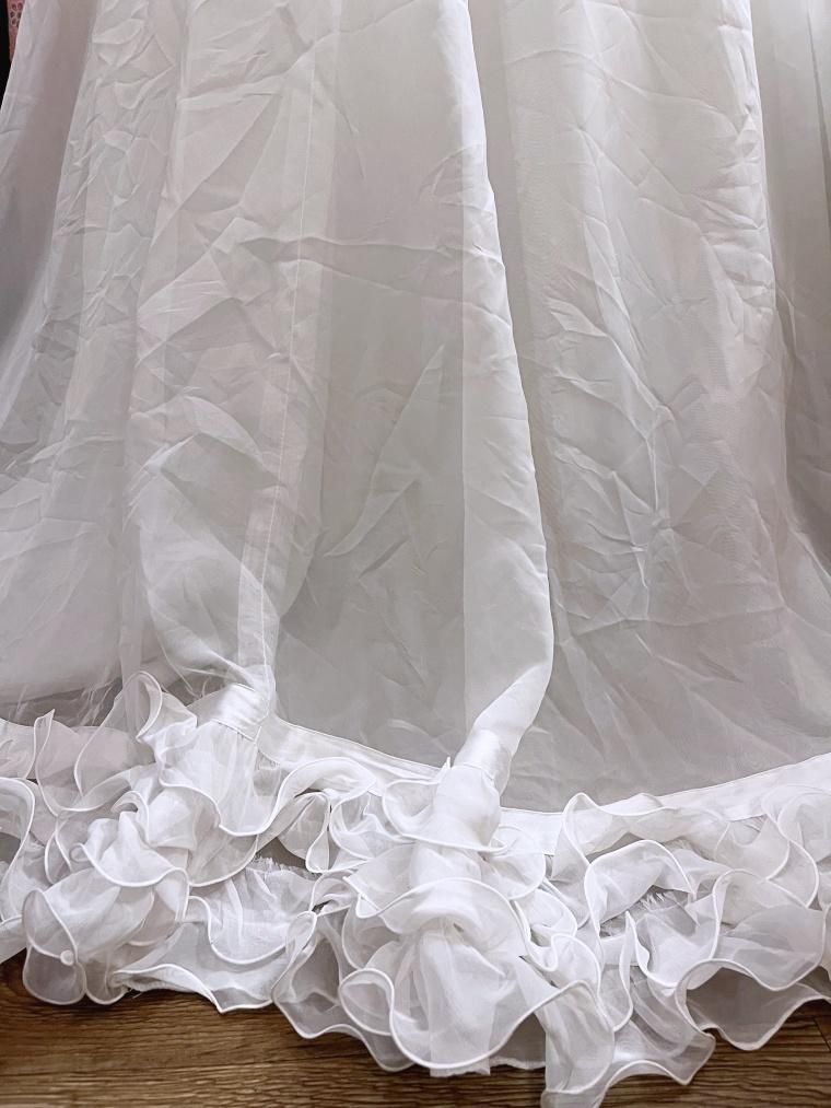 Vintage Wedding オーガンジーフリルウェディングドレス