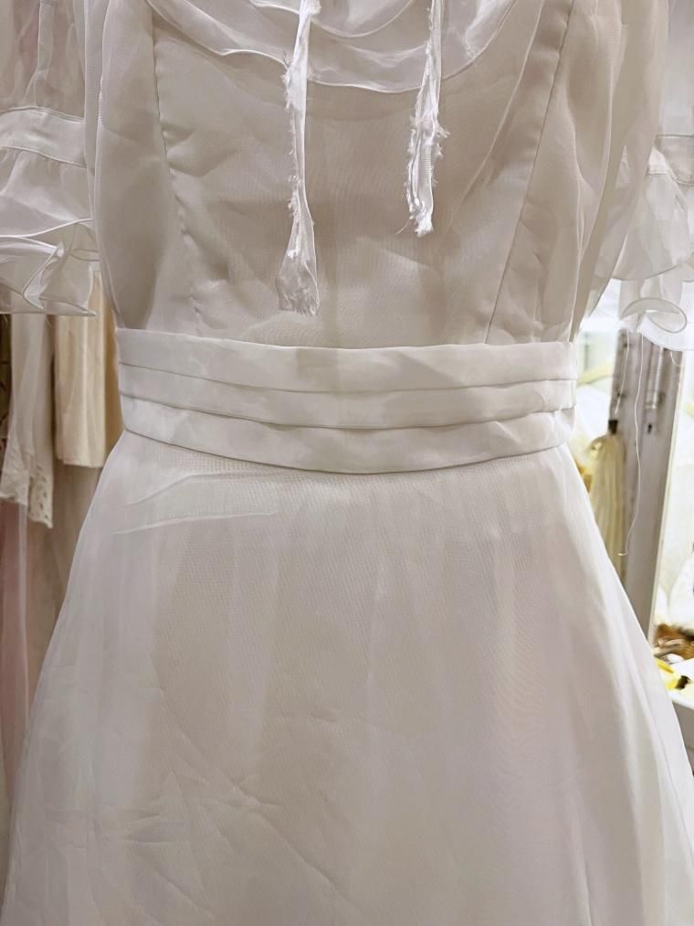 Vintage Wedding オーガンジーフリルウェディングドレス