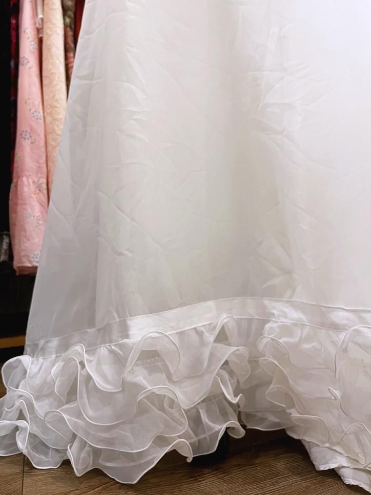 Vintage Wedding オーガンジーフリルウェディングドレス