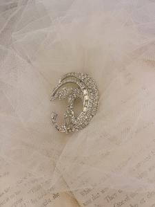 Vintage Silver Stone Brooch