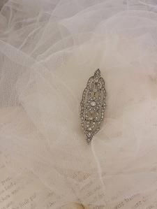 Vintage Silver Stone Brooch