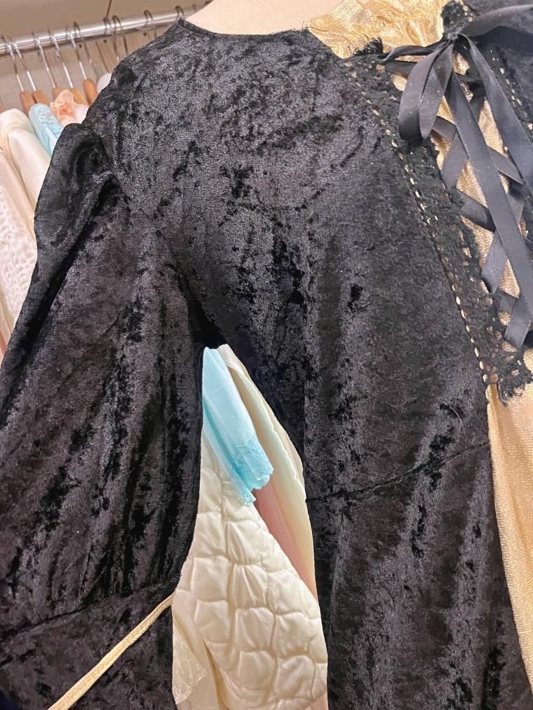 Vintage ブラックベロアロングワンピース