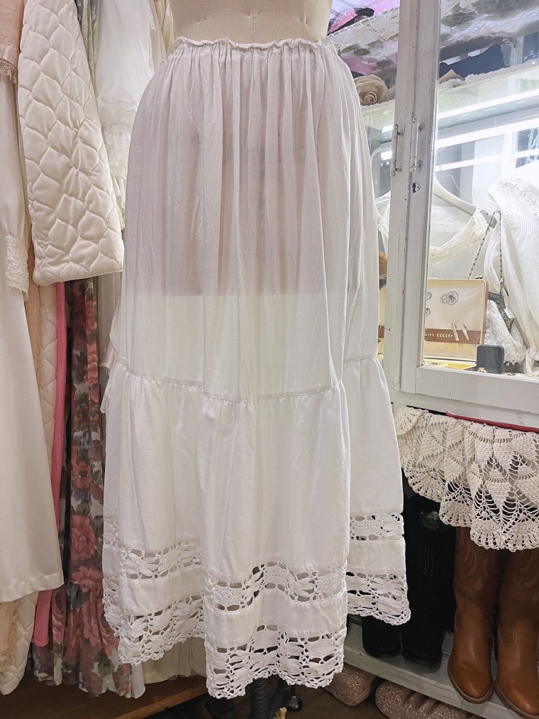 Vintage Hammerschmid裾コットンレースホワイトアンダーチロルスカート
