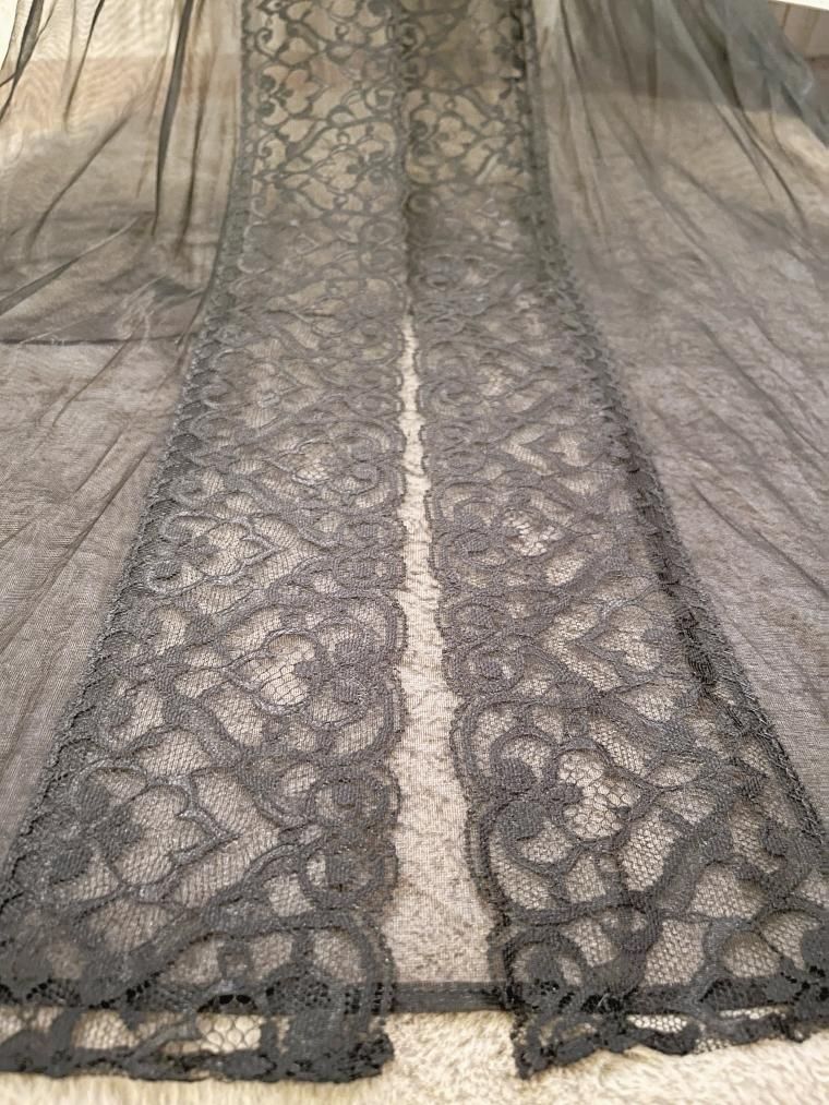 Vintage Nightie レースシアーロングガウン ブラック