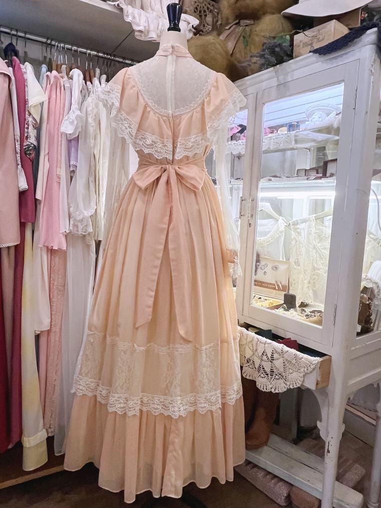 GUNNE SAX 70's ヴィクトリアンチュールスリーブワンピースドレス
