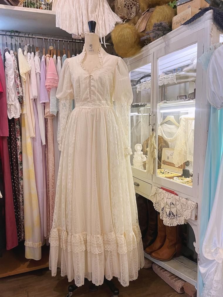 GUNNE SAX 70's bridal オールレースヴィクトリアンワンピースドレス