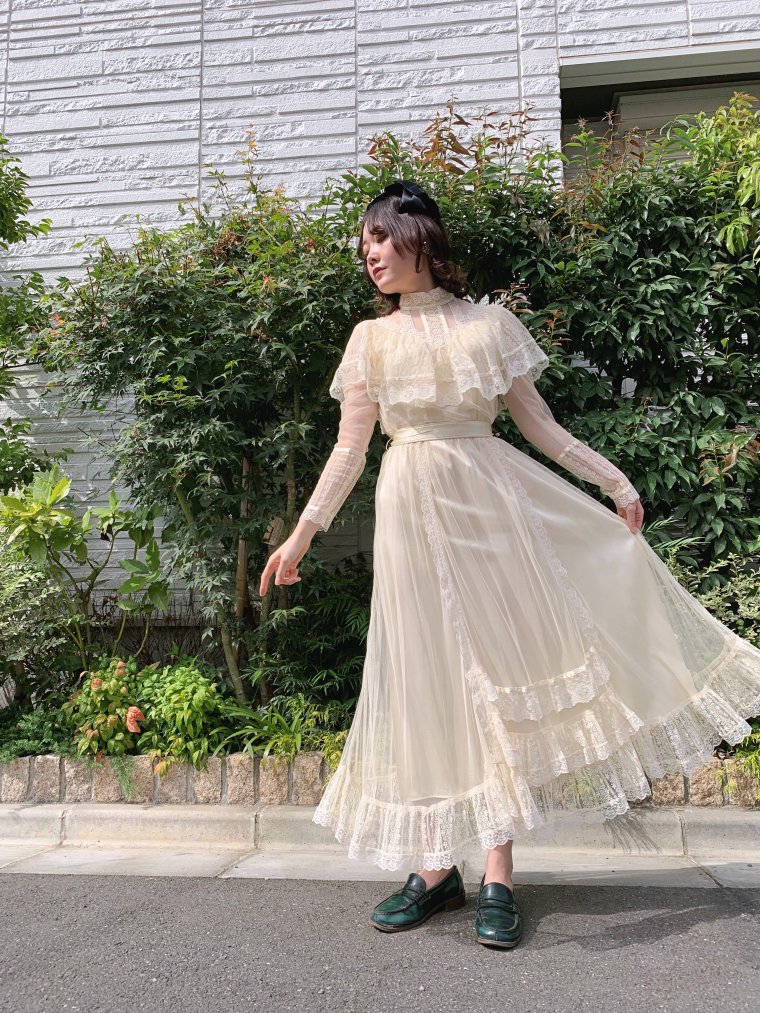 GUNNE SAX 70's オールチュールレースヴィクトリアンワンピースドレス Size9