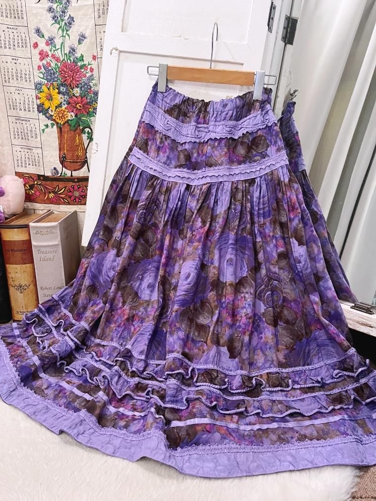 レトロ古着 総レース✽ チャイナジャケット＆フレアスカート ヴィンテージ 古着 古着 vintage レトロ アンティーク 花柄 総レース ジャケット