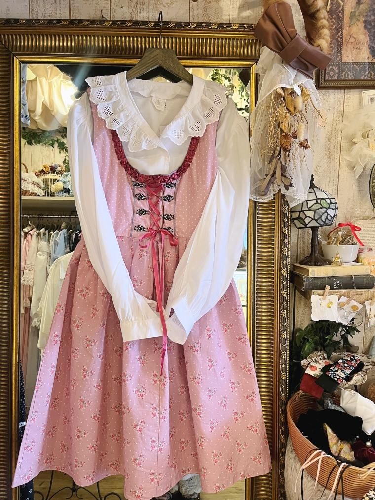 送料無料】フランス買い付け 70年代製 アイボリー 花柄総レース