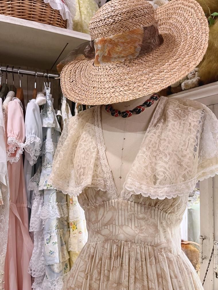 ビンテージ 70sドレス アンティーク ワンピース 総 レース 希少 アンティーク ビンテージ 70s USA レース ワンピース ドレス 希少 美品