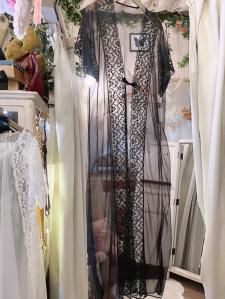 vintage nightie デッドストックシアーロングシアーガウン ブラック