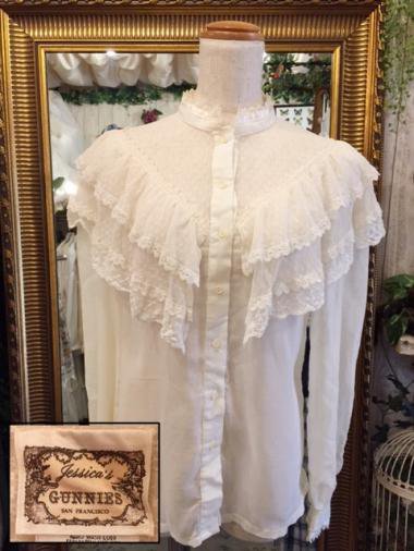 GUNNE SAX GUNNIES 70`s デコルテレースブラウス Size:7