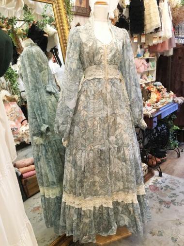 70's GUNNE SAX 天使柄ワンピースドレス デカタグ | chicshabu.com