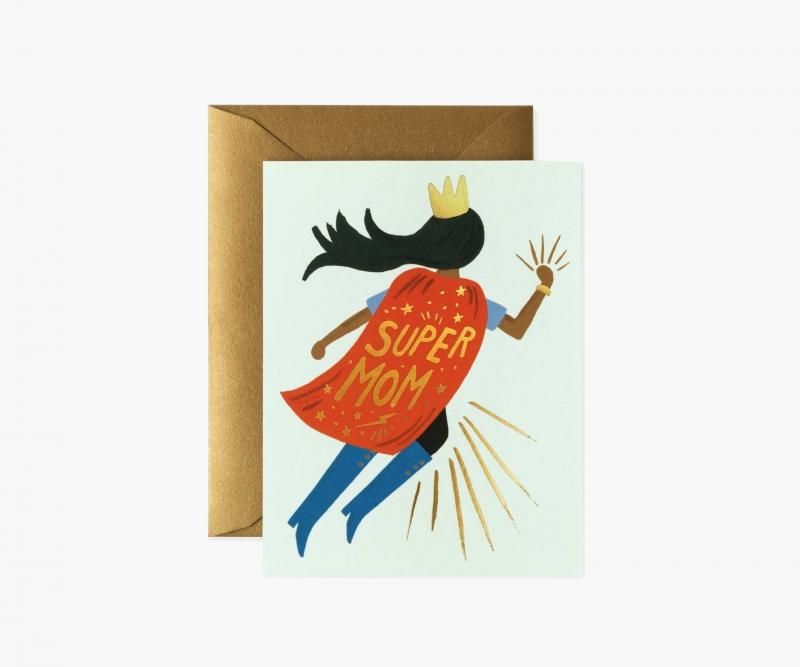 国内発送母の日ギフトにも♪RiflePaperCo.SuperMomAnthropologie スーパーママ・ブルー - Home-Loving デザイン 「Fredelig
