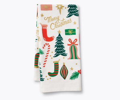 ライフルペーパー（RIFLE PAPER CO.）クリスマスキッチンタオル