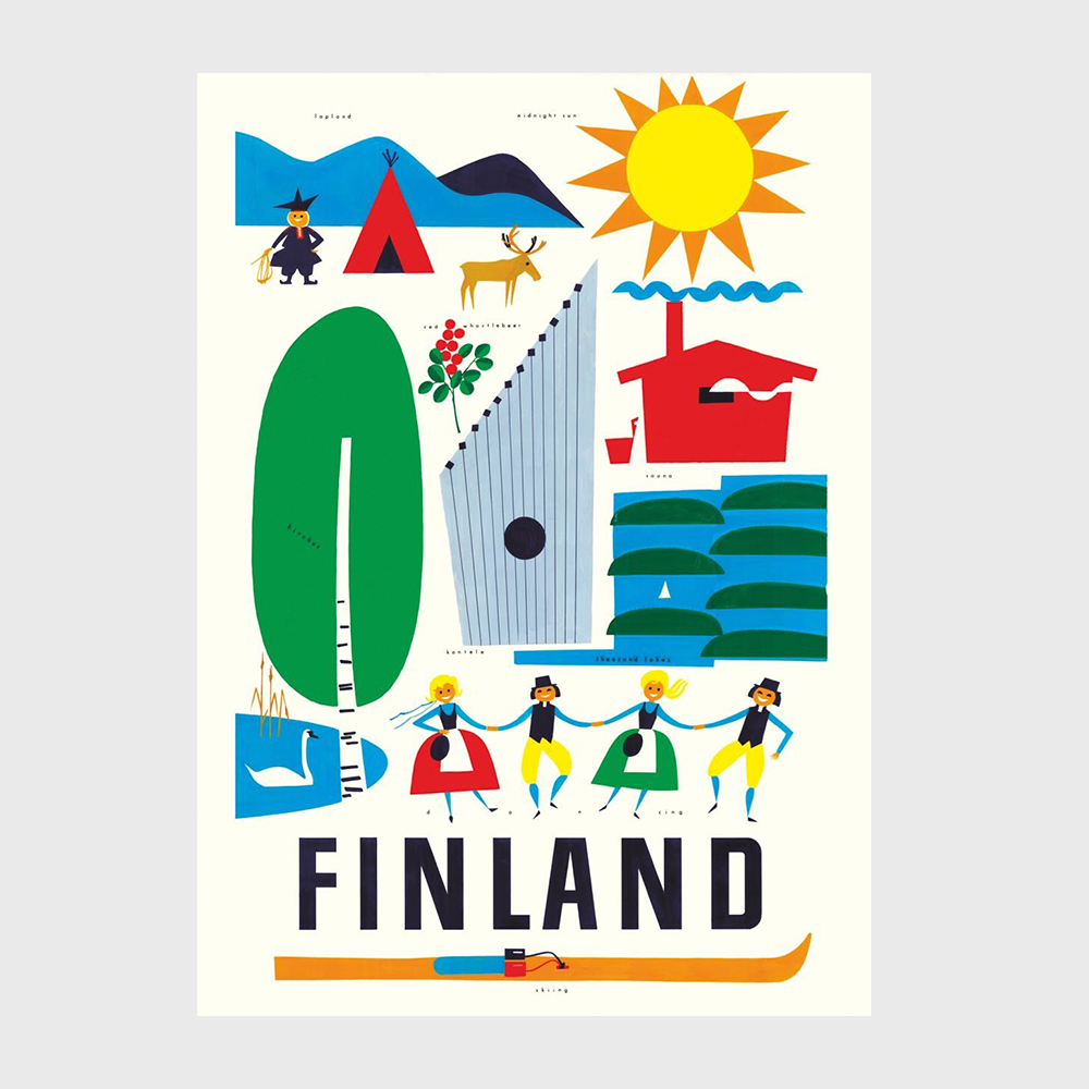 FINLAND by ROLF CHRISTIANSON in 1950' ポスター（50×70cm） - Home-Loving デザイン  「Fredelig フレデリグ」