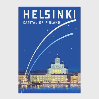 HELSINKI - CAPITAL OF FINLAND by GUNNAR FORSSTR&#214;M in 1950 ݥ5070cm