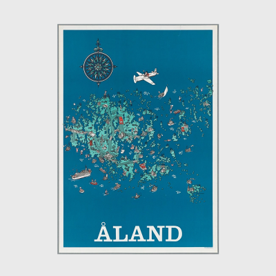 &#197;LAND FROM ABOVE by NILS A PETERSON in 1960's ポスター（50×70cm）