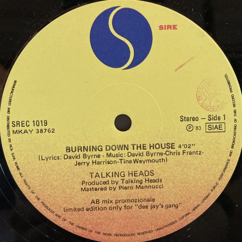 Talking Heads / Burning Down The House, This Must Be Place 12”single -  CURIOUS RECORDS