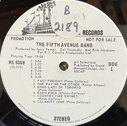 The Fifth Avenue Band / S.T. - CURIOUS RECORDS