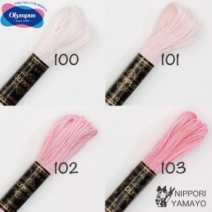 オリムパス　25番刺しゅう糸　ピンク系（100、101、102、103）