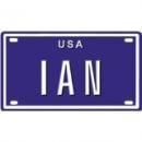 <img class='new_mark_img1' src='https://img.shop-pro.jp/img/new/icons1.gif' style='border:none;display:inline;margin:0px;padding:0px;width:auto;' />IAN USA MINI METAL EMBOSSED LICENSE PLATE NAME FOR BIKES,TRICYCLES,WAGONS,KIDS DOORS,GOLF