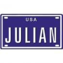 <img class='new_mark_img1' src='https://img.shop-pro.jp/img/new/icons1.gif' style='border:none;display:inline;margin:0px;padding:0px;width:auto;' />JULIAN USA BIKE LICENSE PLATE. OVER 400 NAMES AVAILABLE. TYPE IN NAME' USA PLATE IN SEARC