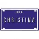 <img class='new_mark_img1' src='https://img.shop-pro.jp/img/new/icons1.gif' style='border:none;display:inline;margin:0px;padding:0px;width:auto;' />CHRISTINA USA MINI METAL EMBOSSED LICENSE PLATE NAME FOR BIKES,TRICYCLES,WAGONS,KIDS DOORS,