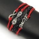 <img class='new_mark_img1' src='https://img.shop-pro.jp/img/new/icons1.gif' style='border:none;display:inline;margin:0px;padding:0px;width:auto;' />S.S(SportSpirit) Red Rope black Hot Christmas Vintage Silver Owl Bracelet Infinity Lo