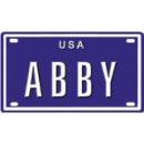 <img class='new_mark_img1' src='https://img.shop-pro.jp/img/new/icons1.gif' style='border:none;display:inline;margin:0px;padding:0px;width:auto;' />Abby USA mini metal embossed license plate name for bikes,tricycles,wagons,kids doors,golf