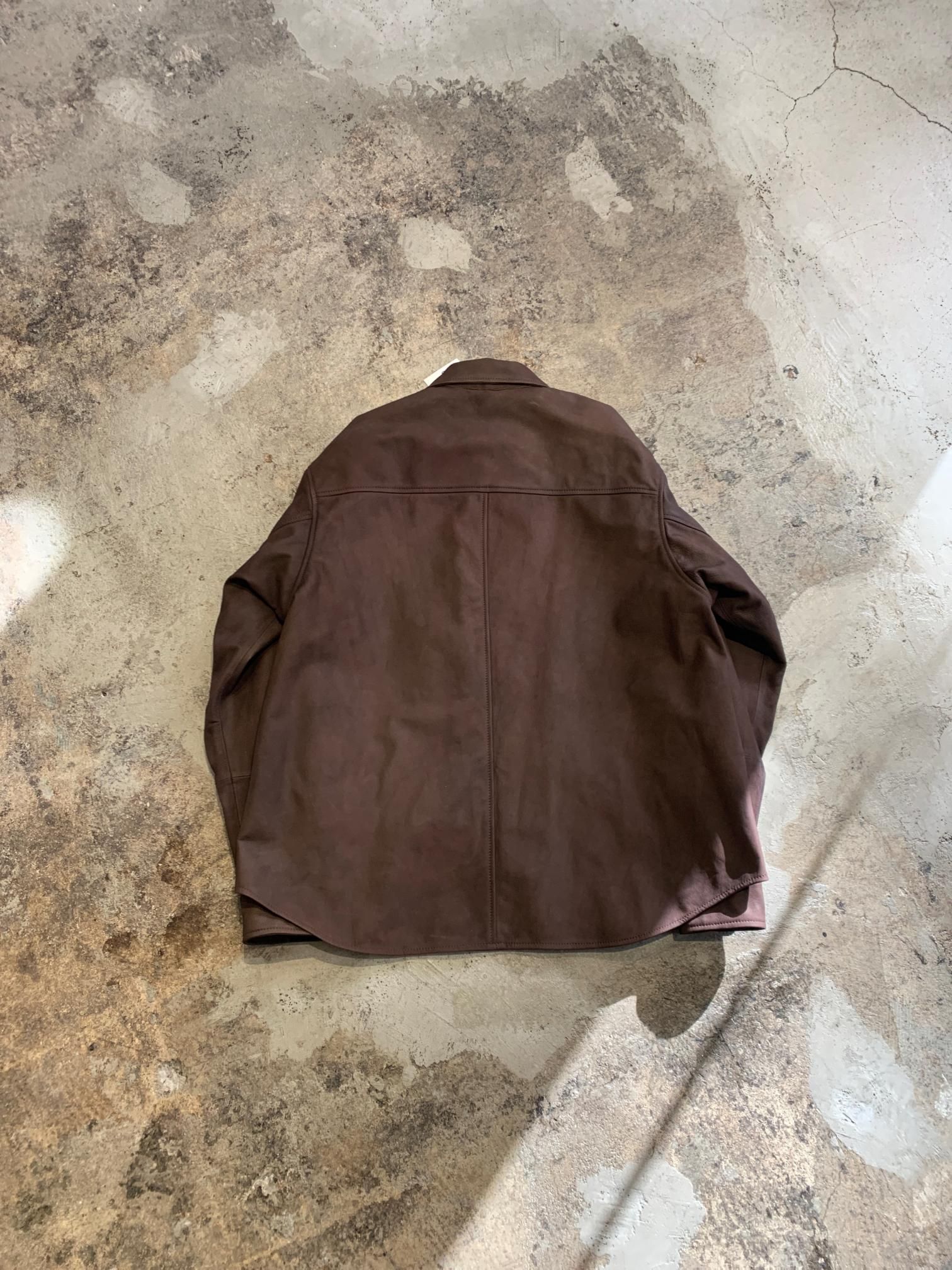 CCU RALLY FATIGUE SHIRT レザーシャツ CCU ”RALLY” FATIGUE SHIRT [SHEEP LIGHT SUEDE / BLACK] - Fresh