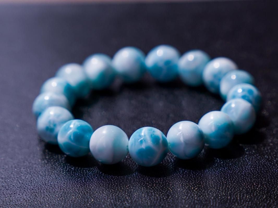 【海外配送可】【送料無料】 ラリマー ブレスレット 12mm アクセサリー