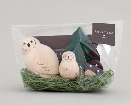 【ポイント５倍】フクロウ親子ともみの木のセット - PoLeToKo Online Store