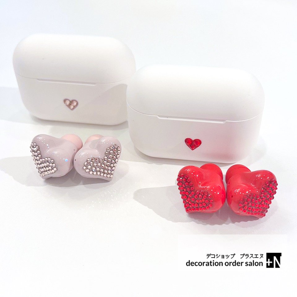 Heart Shaped Bluetooth Earbuds - Red - Silver - ApolloBox