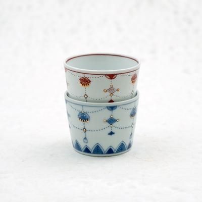 古伊万里　染付　瓔珞紋の図　蕎麦猪口　E695AS-CUo 古伊万里 染付 瓔珞紋の図 蕎麦猪口 E695AS-CUo - メルカリ